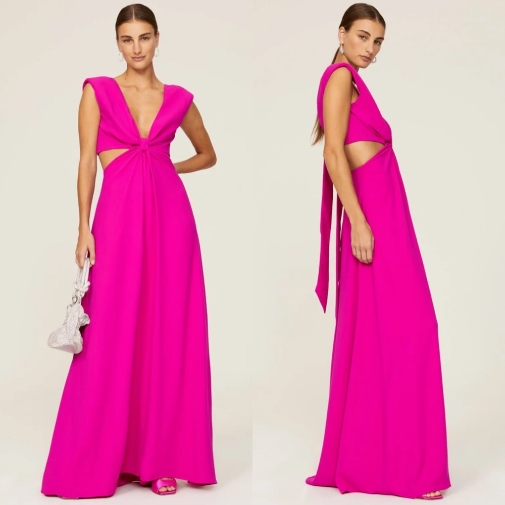 ML Monique Lhuillier Sleeveless Crepe Gown in Pink Size 2